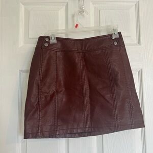 Free People Deep Burgundy Mini Skirt